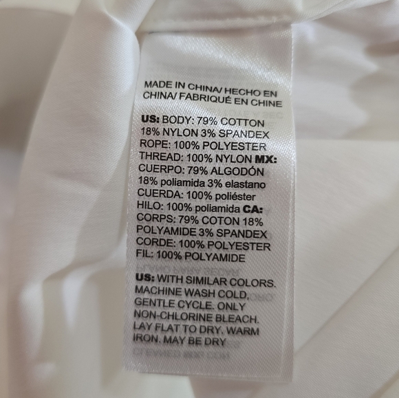 Chico’s Boho Embroidered Beaded Tunic Top Blouse 12 Balloon Sleeves White Black - Picture 5 of 5